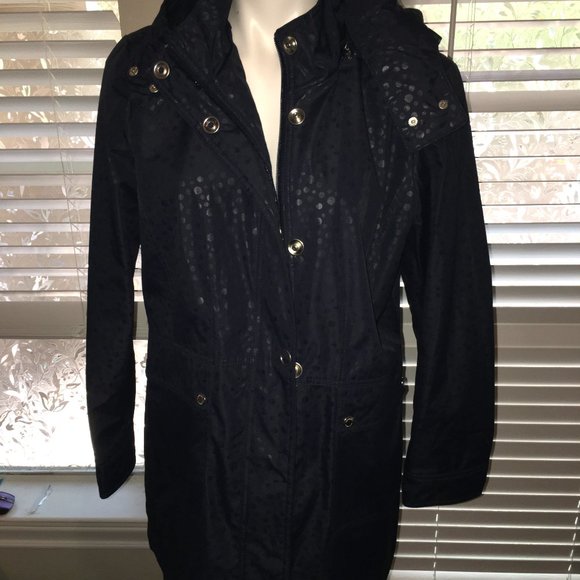 Weatherproof Navy Blue Large Raincoat - Bubble Patten W/ Hood - Picture 1 of 5
